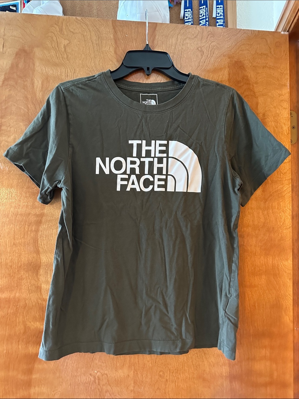 The North Face Olive Green Tee with White Logo
